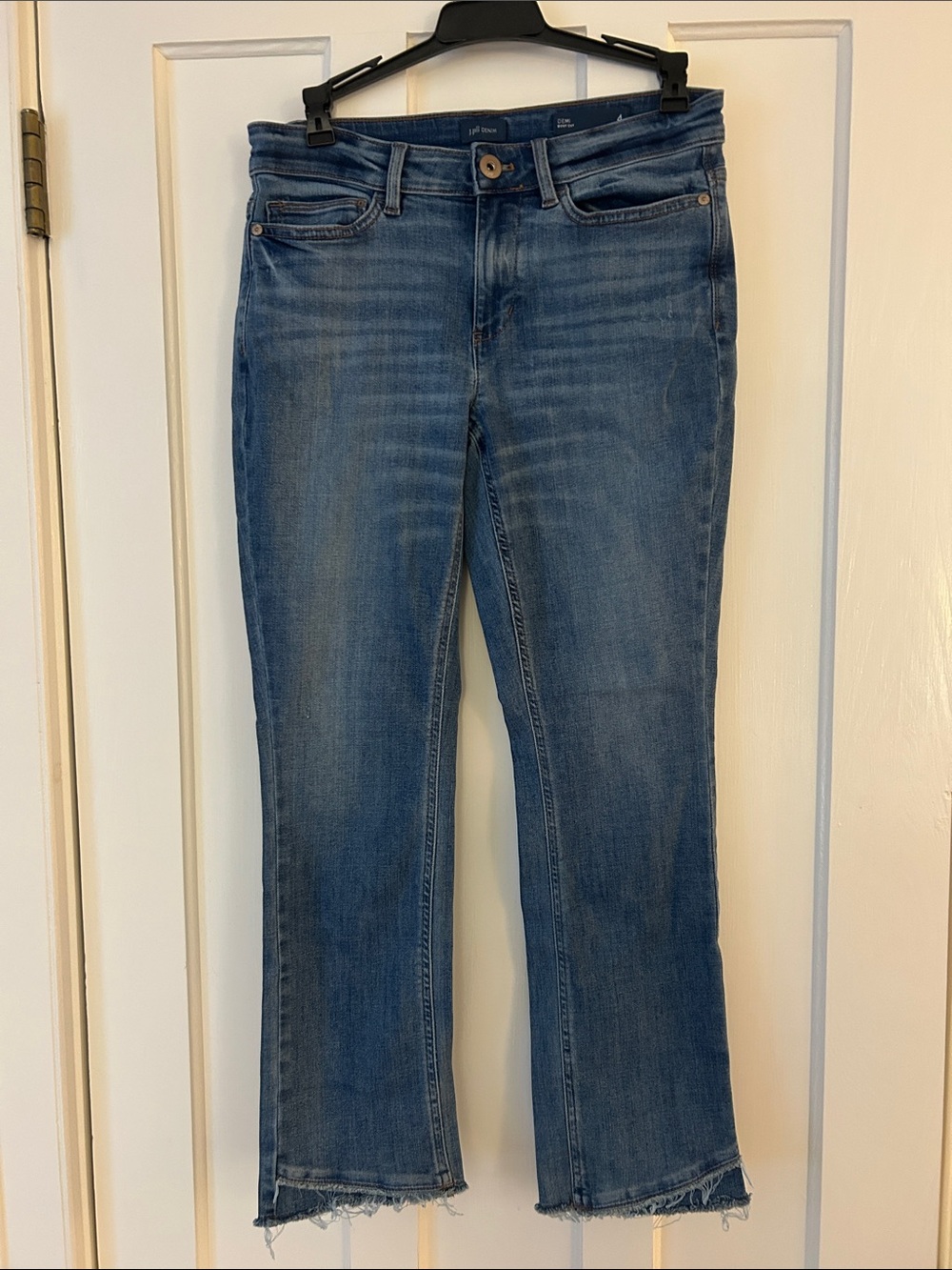 J. Jill Blue Cropped Raw-Hem Jeans